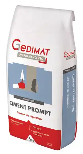Ciment prompt - sac de 5kg - GEDIMAT PERFORMANCE PRO - Satisfait ou remboursé