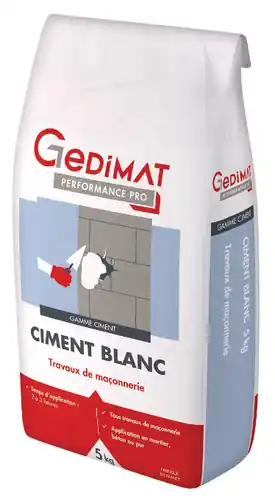 Nouveau chez nous - Ciment blanc - sac de 5kg - GEDIMAT PERFORMANCE PRO
