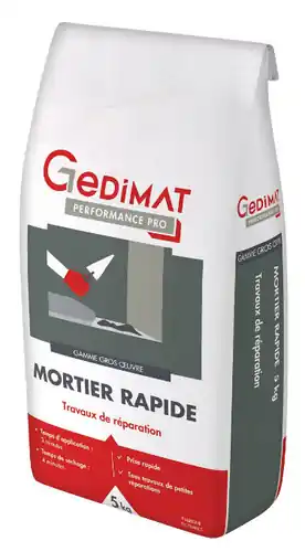 Mortier rapide - sac de 5kg - GEDIMAT PERFORMANCE PRO | Bonne affaire