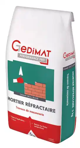 Plus que quelques pièces - Mortier réfractaire - sac de 5kg - GEDIMAT PERFORMANCE PRO