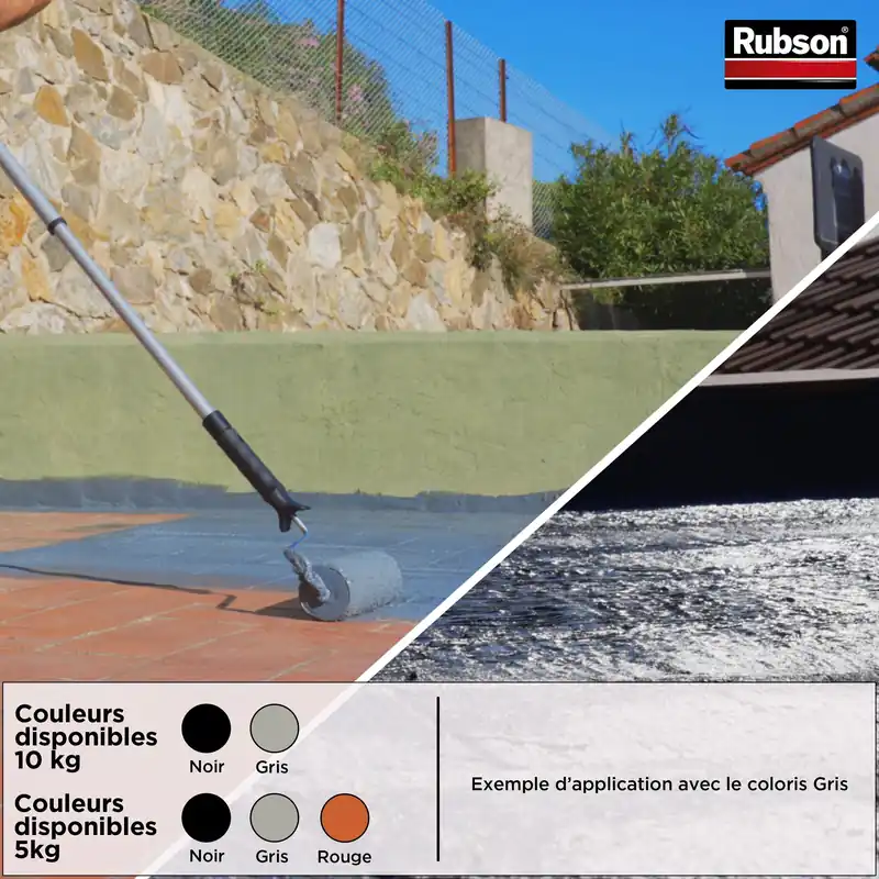 Revêtement d‘étanchéité toitures SP 360 RUBSON silicone gris - Noir - seau de 10 kg | Satisfait ou remboursé