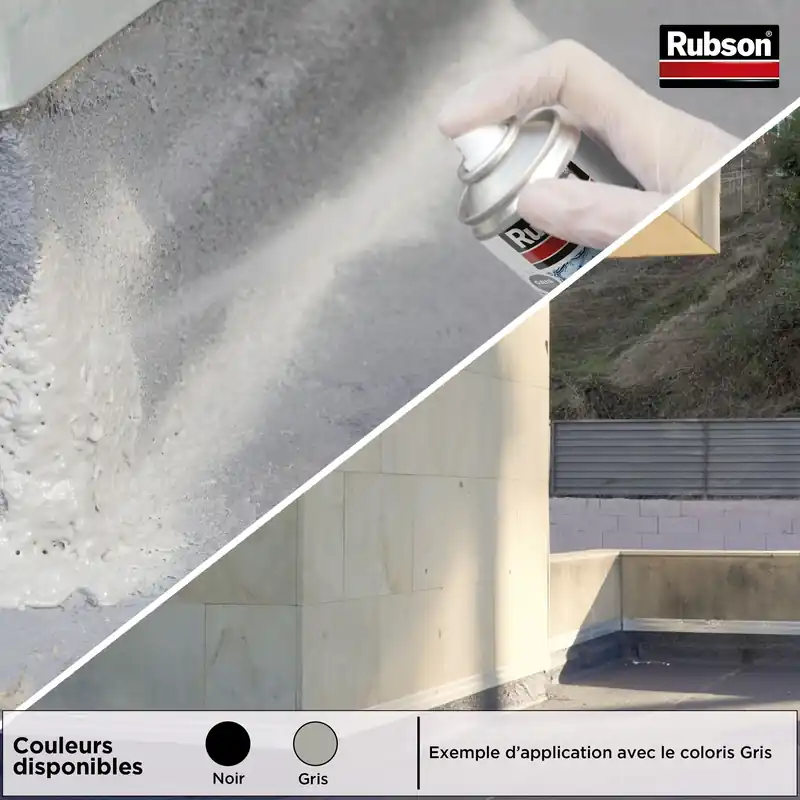 Prix promo | Revêtement d‘étanchéité en spray AQUABLOCK RUBSON caoutchouc noir - contenance de 300ml
