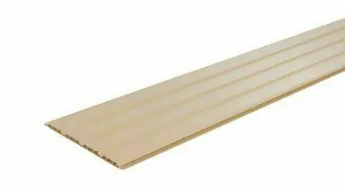 Produit phare - Lambris sous face PVC extérieur profil 4 planches sable - 10 x 250 mm 4m - botte de 10 lames