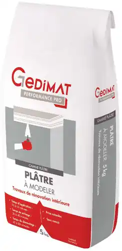 Prix bas - Plâtre à modeler - sac de 5kg - GEDIMAT PERFORMANCE PRO