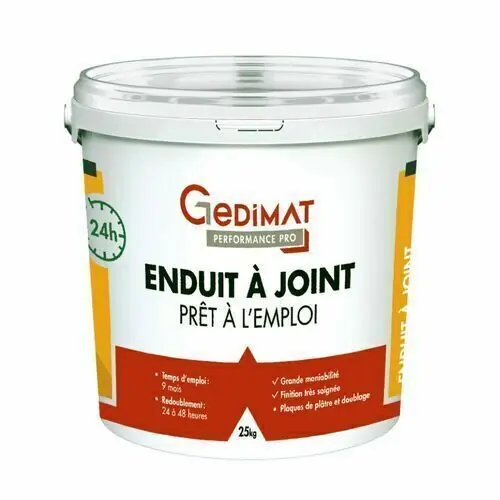 Enduit à joint pâte 24h - seau de 25 kg - GEDIMAT PERFORMANCE PRO | Soldes