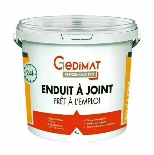 Enduit à joint pâte 24h - seau de 7 kg - GEDIMAT PERFORMANCE PRO - Stock presque épuisé