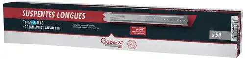 Suspente longue avec languette GEDIMAT PERFORMANCE PRO - L.400 mm F45 - boîte de 50 pièces - Prix cassé