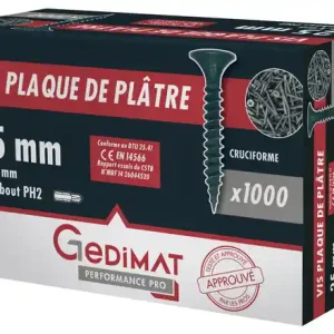 Fin de série | Vis TTPC 25 x 3,5 mm - boîte de 1000 pièces - GEDIMAT PERFORMANCE PRO