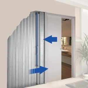 Excellente qualité | Kit d‘habillage MDF pour châssis double Doortech plaqué Koto recoupable de 120 à 160 cm - 210X160cm