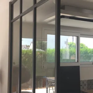 Kit d‘habillage pour verrière aluminium finition noir 2100 sablé - 1198x1159mm - 2 partitions - Super prix