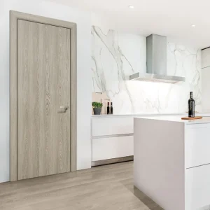 Disponible maintenant - Bloc-porte isolant BRAGA décor gris perle hui.70 à 100 mm - 204 x 73 cm - gauche poussant