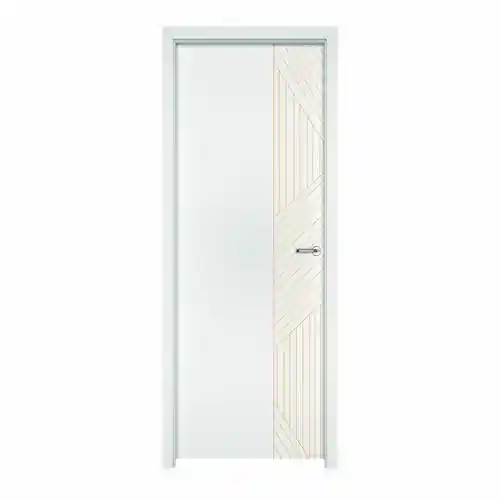 Achat sécurisé | Bloc-porte alvéolaire CLAUSTRA 1/3 gravé à peindre à recouvrement Hui.90 mm - 204 x 93 cm - droit poussant