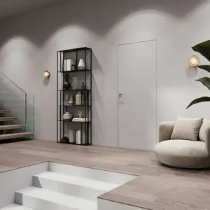 Bloc-porte pleine EPURE hui.72mm invisible fleur de cloison - 204 x 73 cm - droit poussant - clé en L | Qualité professionnelle