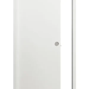 Achetez dès maintenant - Porte coulissante pleine BERING décor blanc - 204 x 83 cm - serrure à condamnation