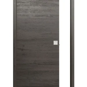 Préféré des clients | Porte coulissante pleine BERING décor gris anthracite - 204 x 83 cm - tie-doigt