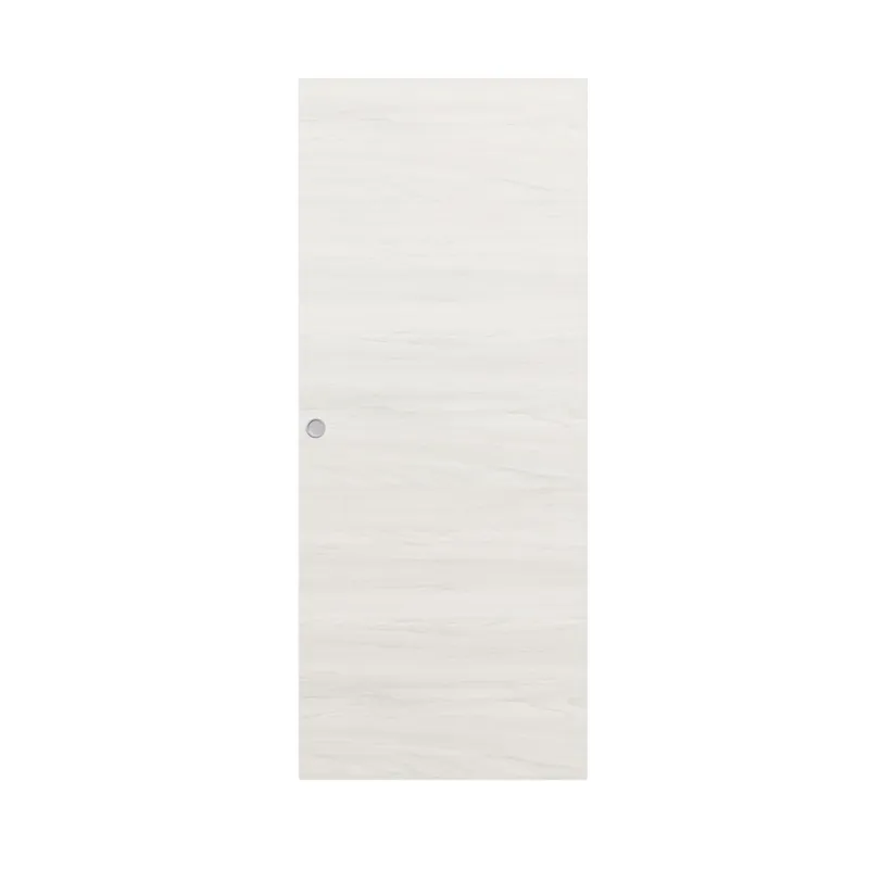 Offre à durée limitée - Porte coulissante pleine BERING décor chêne blanc - 204 x 93 cm - tire-doigt