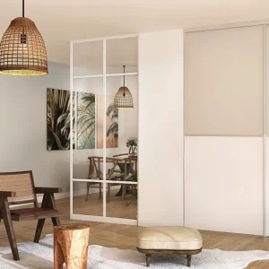Bloc-porte pleine BERING décor chêne blanc Hui.72 à 100 mm - 204 x 93 cm - droit poussant - serrure magnétique | Affaire à saisir