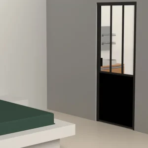 Bloc-porte DIVATTE alu noir sablé - 204 x 73 cm - gauche poussant | Prix usine