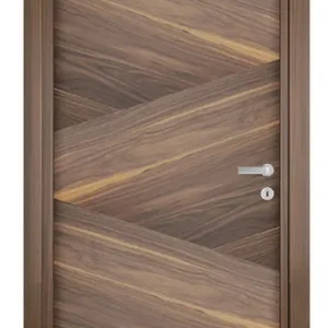 Réduction spéciale | Bloc-porte pleine TORRES plaqué bois noyer Hui.72 à 100 mm - 204 x 83 cm - gauche poussant - serrure magnétique