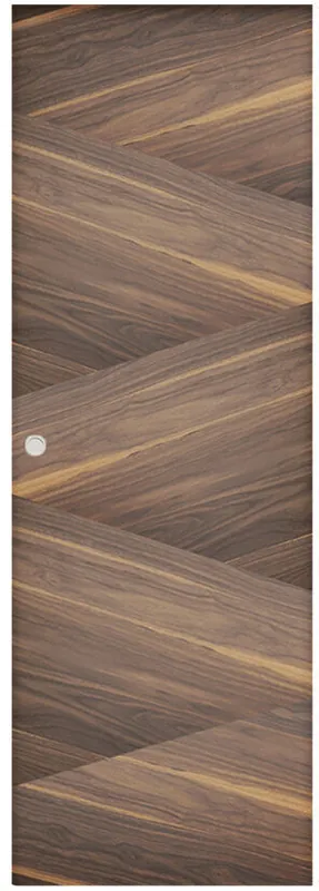 Porte coulissante pleine TORRES plaqué bois noyer - 204 X 83 cm - tire doigt - Produit tendance