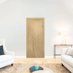 Bloc-porte isolant FARO plaqué bois chêne mat Hui.70 à 100 mm - 204 x 83 cm - droit poussant - Tout juste arrivé