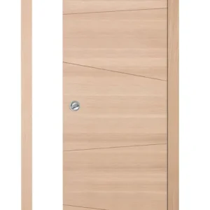Porte coulissante pleine CARLIT décor chêne blanchi - 204 x 73 cm | Qualité premium
