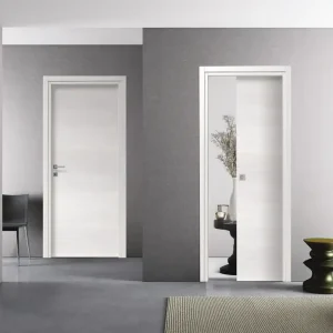 Porte coulissante alvéolaire ISEO chêne blanc latte - 204 x 73 cm - tire-doigt - Nouvel arrivage