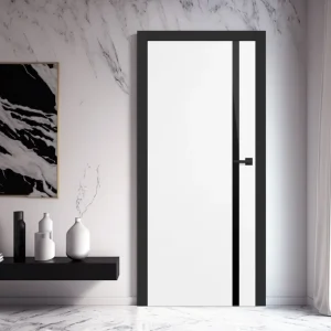 Achat sécurisé | Bloc-porte pleine BALDUR décor blanc Hui.95 à 115 mm - 204 x 93 cm - droit poussant