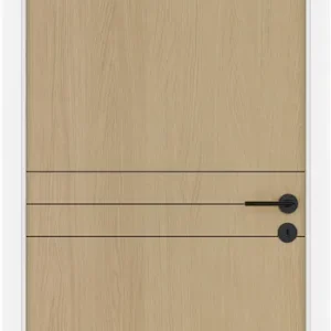 Achetez maintenant - Bloc-porte alvéolaire HORI gravé à recouvrement chêne clair Hui.90 mm - 204 x 83 cm - gauche poussant