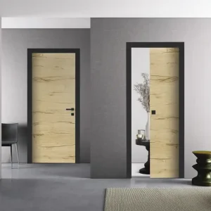 Cette semaine uniquement | Porte coulissante alvéolaire ISEO chêne authentique- 204 x 83 cm - tire-doigt