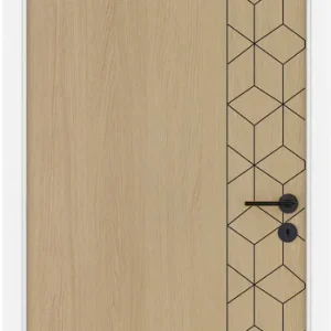 Affaire à saisir | Bloc-porte alvéolaire CUBE gravé 1/3 Hui.90 mm - 204 x 83 cm - droit poussant