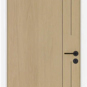 Bloc-porte alvéolaire ALBA gravé chêne clair à recouvrement Hui.90 mm - 204 x 83 cm - gauche poussant - Bien noté