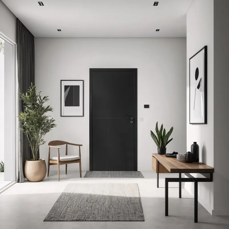 Liquidation - Bloc-porte tubulaire DECORATO pure black Hui.72 à 98 mm - 204 x 93 cm - gauche poussant