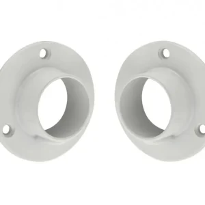 Support d‘extrémité pour tube de penderie Ø19 mm en acier blanc - blister de 2 pièces | Bon prix