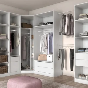 Nouveau lancement | Rangement placard modulaire colonne blanche L.100cm - P.56,8 x H.235cm