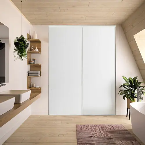 Petit prix | Porte de placard coulissante - 250 x 90 cm - blanc