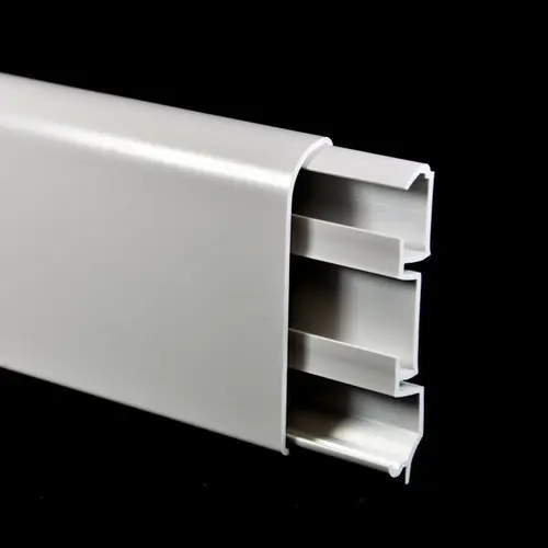 Plinthe passage fil revétue ép.15mm haut.80mm long.2600mm blanc | Commandez en ligne