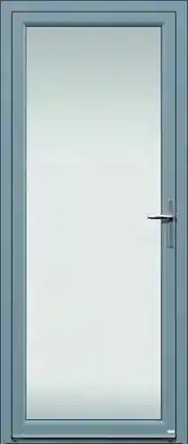 Offre - Porte d‘entrée alu KIGALI vitrée gris texturé dormant 74 mm - 215 x 90 cm - droit poussant