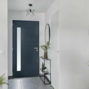 Porte d‘entrée acier ABSCISSE EVO 68 gris triple vitrage P2A dormant 74 mm - 215 x 90 cm - gauche poussant | Nouvel arrivage