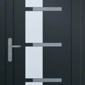Porte d‘entrée Plaxé LUA gris 7016 - 215 x 90 cm - gauche poussant - Quantité limitée
