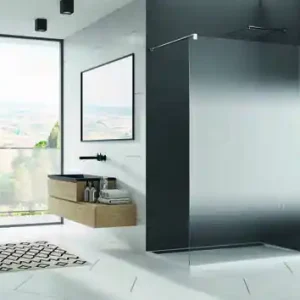 Paroi de douche fixe EASY verre 8mm transparent avec profilés chromés - 200x140cm | Achetez maintenant