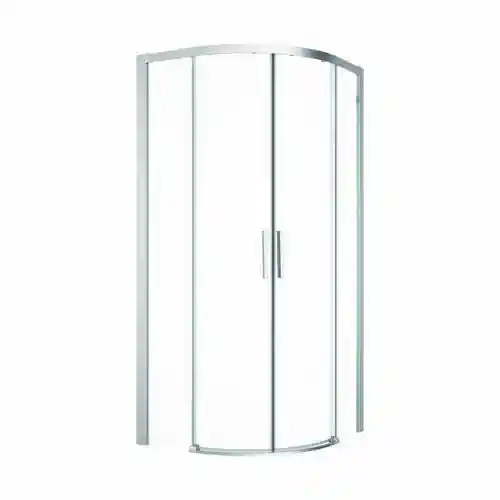 Achetez en ligne | Accès d‘angle 1/4 de cercle coulissant DIVERA verre 6mm transparent avec profilés chromés - 200x90cm