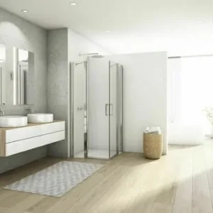 Accès d‘angle pivotant DIVERA verre 6mm transparent avec profilés chromés - 200x60cm | Livraison rapide