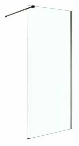 Paroi de douche fixe ALABI verre 6mm transparent avec profilés aluminium chromés - 200x120cm | Expédition rapide
