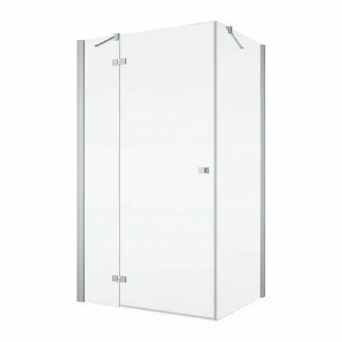 Ne manquez pas cette offre | Porte de douche pivotante et fixe ANNEA verre 6mm transparent avec profilés chromés ouverture gauche - 200x120cm