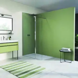 Bon plan - Porte de douche pivotante WALK-IN EASY 180° verre 8mm transparent avec profilés chromés - Haut.200cm