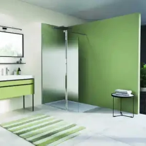 Porte de douche pivotante WALK-IN EASY 180° verre 8mm SHADE avec profilés chromés - Haut.200cm | Prix réduit
