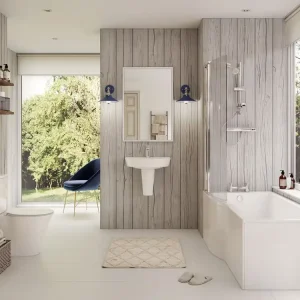 Remise supplémentaire - Baignoire asymétrique CONNECT AIR gauche blanc 190L - 170x80 cm