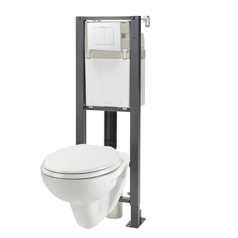 Bonne affaire - Pack complet ONE BOX LINEO STONE avec bâti support et cuvette