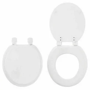 Super offre - Abattant WC en bois compressé blanc - vis plastique
